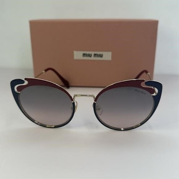 - ?- New Authentic Miu Miu MU 57TS HB5GR0* 3N Metal Women Noir sunglasses main image 8